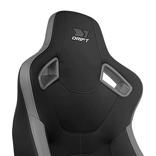 DRIFT DR600 -DR600BGRAY - Sedia da gioco professionale, similpelle, braccioli 4D, pistone di classe 4, meccanismo a rana, inclinazione, rotazione, cuscinetto lombare/cervicale, nero/grigio - Sedia gaming - Immagine 5