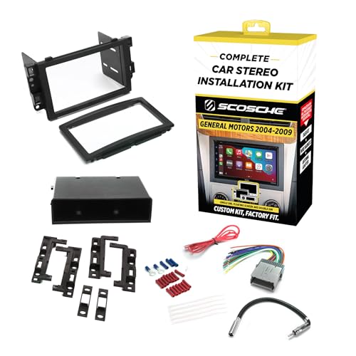Scosche ICGM12BN Double DIN Radio Install Dash Kit Compatible with Select 2004-09 Non-Amplified Chevrolet and Pontiac Vehicles - Complete Car Stereo Installation Kit - See Vehicle Fit Guide in Images