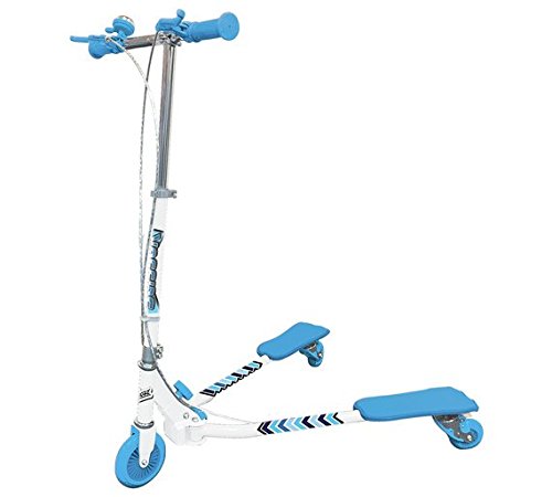 Ozbozz- Antislip Voetplaat 3 Wielen Schaar Scooter in Blauw met Gemakkelijke Grip Handvatten