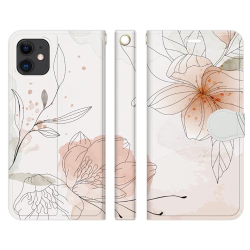 Ruuu iPhone 16 Pro 手帳型 スマートフォン スマホ ケース カバー 水彩画 花柄 水彩 ウォーターカラー 絵の具 絵画 アンティーク 大人 おしゃれ きれい かわいい 二つ折り 携帯ケース カード収納 スタンド機能 ワイヤレス充電対応 1
