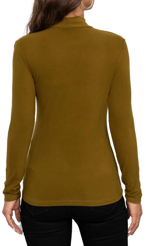 Women's Mock Turtleneck Lightweight Thermal Base Layer Tops4
