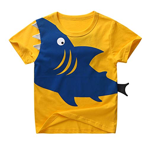 iiniim Shark Pattern Short Sleeve Boys Tops T-Shirt forSummer Baby Boy Casual Party Children Tees Shirt3