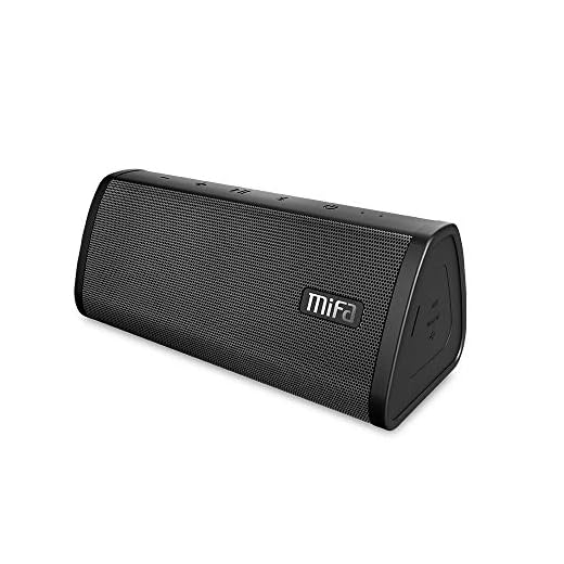 MIFA Altavoz Bluetooth, Tecnología TWS y DSP, IP45 Impermeable y Anti-Polvo con Entrada el Audio de 3,5 mm, 10W con 2200 mAh Batería Li-Ion, Tarjetas Micro SD y Micrófono Incorporado, Negro