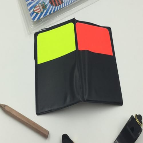 Denash Football Referee Card Set Durable Red and Yellow Cards with Card Wallet for Soccer Matches (Sports Equipment)