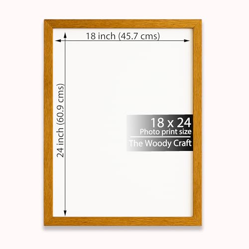 Image of Photo Frame 18x24 Inch | Orange Photo Frame For Wall | Rustic Wall Frame | Wooden Frame To Elevate Decor | Smart Big Photo Frames For Wall | Ideal Photo Frames For Birthday Gift