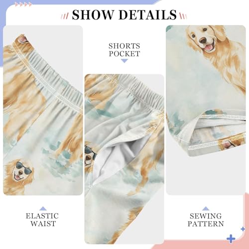 Dog Sunglass Boys Pants Boys Athletic Pants Long Pant for Boywith Pockets Wide-Leg Size 6-14Y4