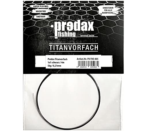 Predax 0,21mm 5kg Titanvorfach 1x1-4m Titanschnur für Spinnvorfächer, Spinnmontage, Raubfischschnur, Schnur, Stahlvorfach, Hechtvorfach Cover
