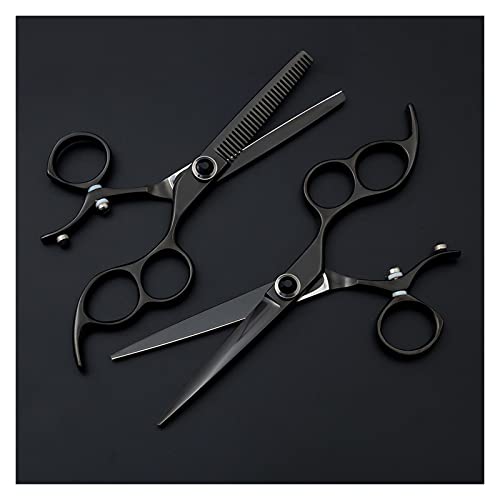 Ciseaux de coiffure amincissants 6,0 pouces au design noir ergonomique - 5