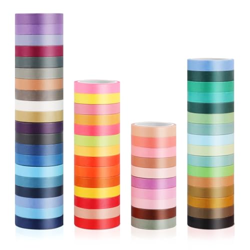 TNEDFOD 60 rollos Washi Tapes, Cinta Adhesiva Colorida Cinta Papel Pintar para Bricolaje, Decoración, Material Artístico Divertido para Niños