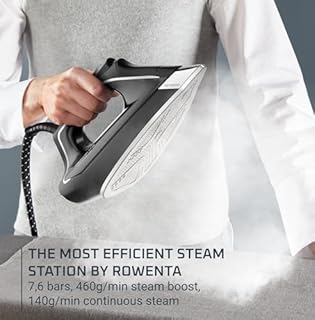 Rowenta Eco Steam Pro Ferro da Stiro a Vapore con Caldaia, Pressione Fino a 7.6 Bar, 2800W, 1.3 Litri, Colpo Vapore 460 g/min, Tecnologia Microsteam 400 HD Laser 3De, Sistema Anti-Calcare, DG9610