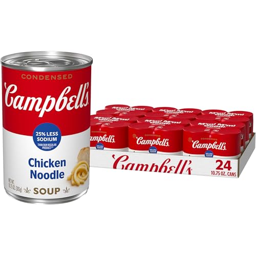 Campbell's Condensed 25% Less Sodium Chicken Noodle Soup, 10.75 oz Can (24 Pack)