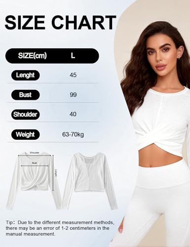 Image of Venzina Womens Textured Crop Top with Tummy Control & Mesh Back Cross Front Yoga Shirt Four-Way Stretch, Quick-Dry Workout Top for Gym, Running, Fitness-White - L