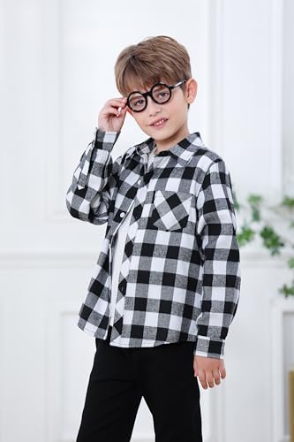 Image of Betusline Boy and Men Button Down Plaid Shirt