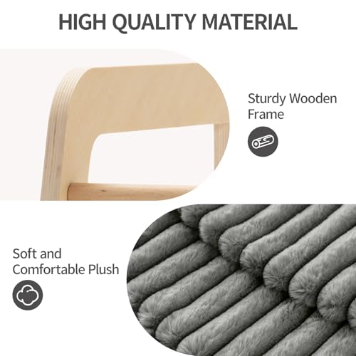 MEWOOFUN Erhöhtes Weich Katzensofa Bett für große Katzen und Kätzchen, Stabiles Katzenbett kleines Hundebett mit waschbarem abnehmbarem Bett, 56x45cm (Grau, M)