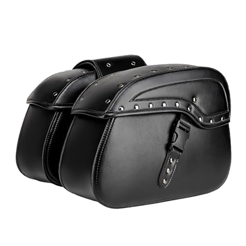 LSYQFB Borse Laterali Moto per Kawasaki Vulcan 650 S VN650, Borsa Laterale Moto Impermeabile Pelle Stile Vintage Borse Moto con Chiusura Rapida Borse da Sella Moto,B