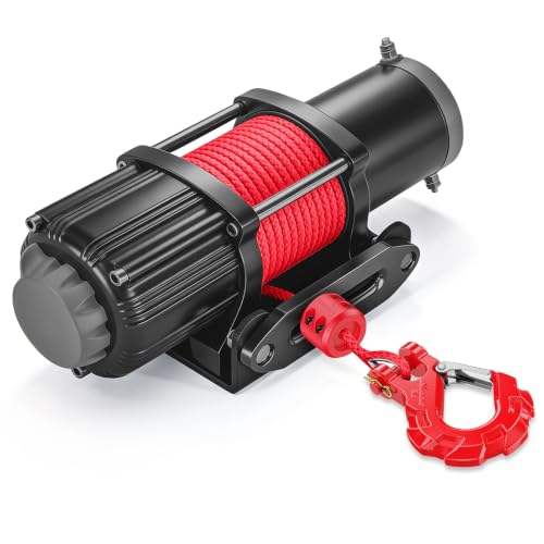 Image of Nilight Forged Steel Winch Hook 3 /8 inch Grade 70 Safety Latch Winch Cable Hook Stopper & Clevis Slip Hook Sets, Included Allen Wrench,Max 35,000 lbs, Red