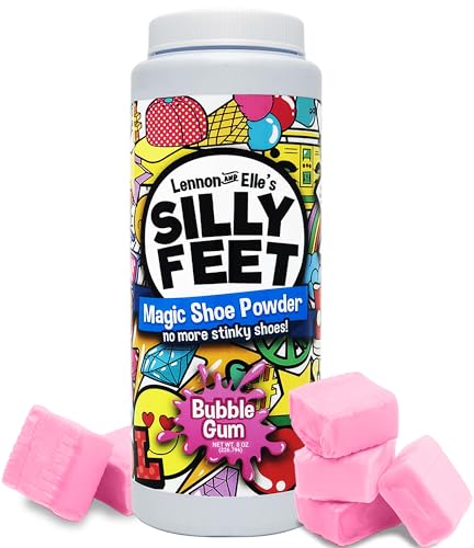 Magic Shoe Deodorizer, Foot Odor Powder for Smelly Feet, Odor Eliminator Stronger than Spray, Kids Shoe Powder for Odor Control, Large 8 Oz, Bubble Gum Scent