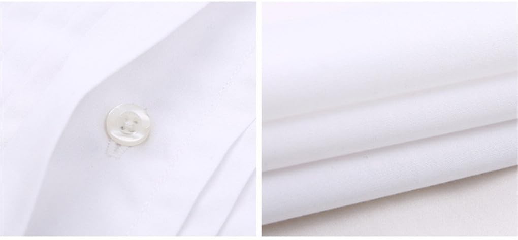 keusyoi Camicia da Smoking da Uomo A Maniche Lunghe da Uomo con Polsini alla Francese, Camicie da Sposa con Papillon Rosso Nero