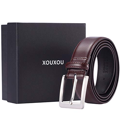 Image of XOUXOU Men's Casual Leather Jeans Belts Classic Work Business Dress Belt with Prong Buckle for Men