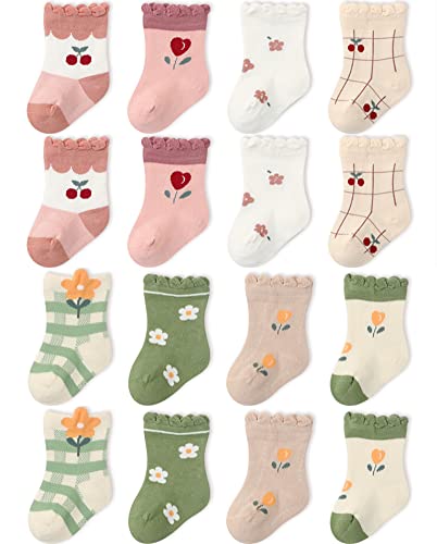 Image of Toptim Newborn Baby-girls Socks and Bow Infant Toddler Ankle Socks
