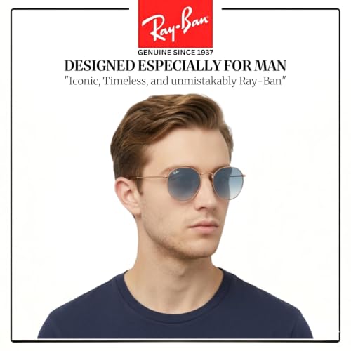 Image of Ray-Ban RB3447 ROUND METAL Round Shaped Sunglasses for Men with Official RAYBAN Eyewear Kit