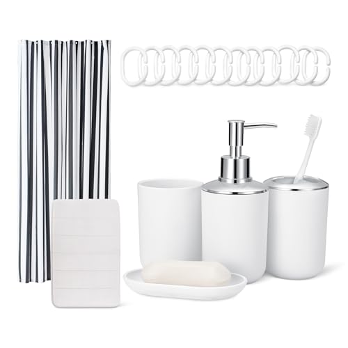 Amazon Basics Complete 18-Piece Bathroom Set...