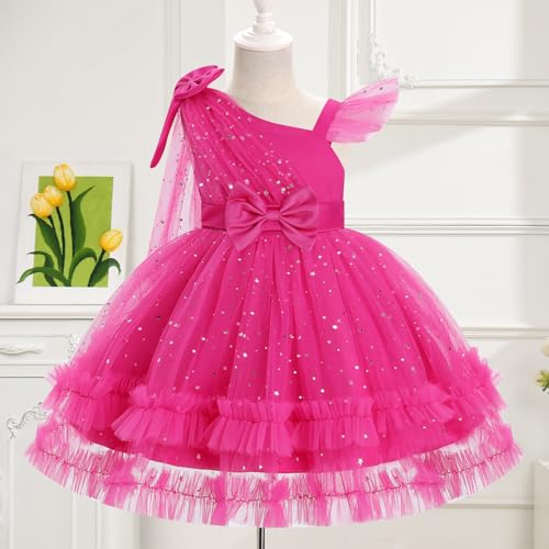 Girls Heart Sequins Dress Shiny Tulle Pageant Princess Wedding Birthday Party Prom Dress 9M-8Y2