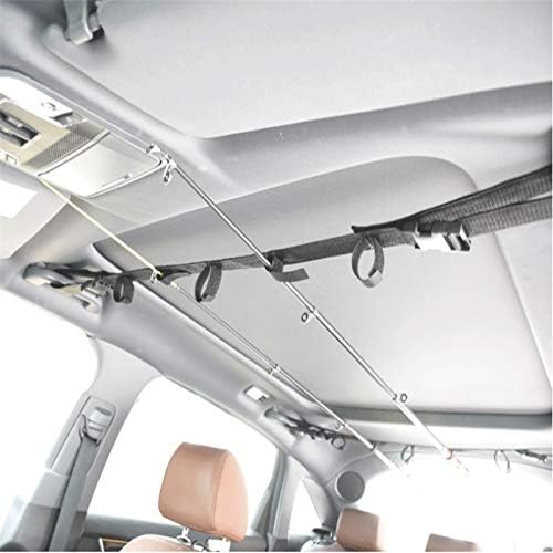 Hosmide Car Fishing Rod Holder,Nylon Fishing Rod Rack,Vehicle Fishing Rod Carrier Belt Strap (Gray)