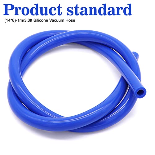 Universal Car Silicone Vacuum Hose Repair Kit,With Plastic T-Joiner,3 Sizes Of Clamps And Cable Ties（Blue） #TOP5