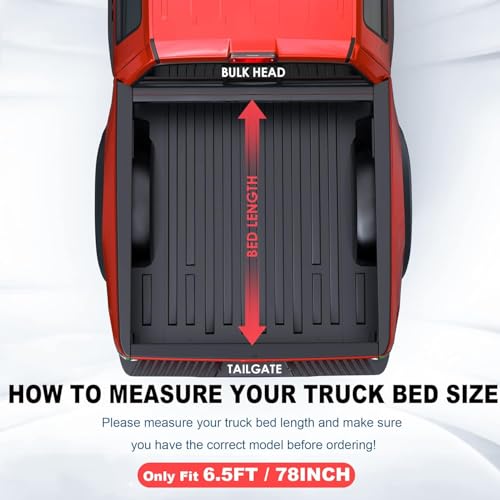 Image of MOSTPLUS 6.5FT Fiberglass Tri Fold Hard Truck Bed Tonneau Cover Compatible with 2015-2025 2026 Ford F150 F-150 Long Bed On Top (78Inch)