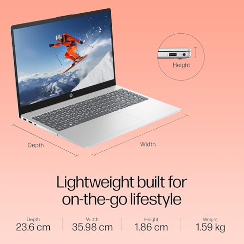 Image of HP 15 (2026), AMD Ryzen 7 Octa Core 7730U - (16 GB /512 GB SSD /AMD Radeon Graphics /Windows 11 Pro) Thin and Light Business Laptop /15.6 inch FHD Display /Backlit + Fingerprint /Silver /1.5kg