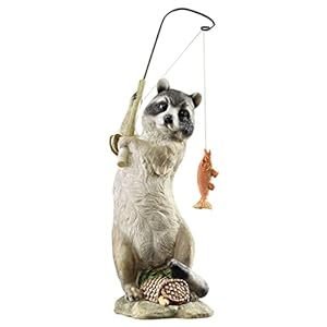 Design Toscano Der maskierte Fischer Waschbärstatue