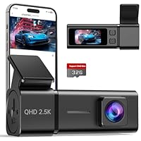 E-YEEGER 2,5K Dashcam Auto, Mini Auto Kamera WiFi Dash Cam mit App, 1440P Front Dashcam, 32GB Karte, Nachtsicht, WDR, G-Sensor, Loop-Aufnahme, 24H Parkmodus, 1,47 IPS Bildschirm