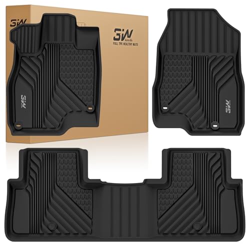 3W Floor Mats Fit for Acura RDX 2026 2025 2024-2019 TPE Non-Slip All Weather Custom Fit Floor Liner for Acura RDX 1st and 2nd Row Full Coverage Car Liners Accessories Waterproof Black