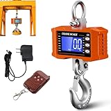 Tiandirenhe New Digital Crane Scale 2200lb/1000Kg Dual Power Options Hanging Scale Industrial Heavy Duty Crane Scale LCD Backlight for Farm,Deer,Livestock,Factory,Construction,Hunting CE Certified