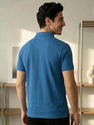 Image of Lux Cozi Men's Polo T-Shirt Regular Fit Half Sleeves with Pocket | Cotton Blend Polo Neck Collar T-Shirt for Men | Casual, Office Comfortable Breathable T-Shirt | Stylish Plain Tee