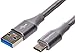 Price comparison product image Amazon Basics Double Braided Nylon USB Type-C to Type-A 3.1 Gen 2 Cable (USB-IF Certified), supports high data transfer upto 10 Gbps (0.3m/1 Feet, Dark Grey)