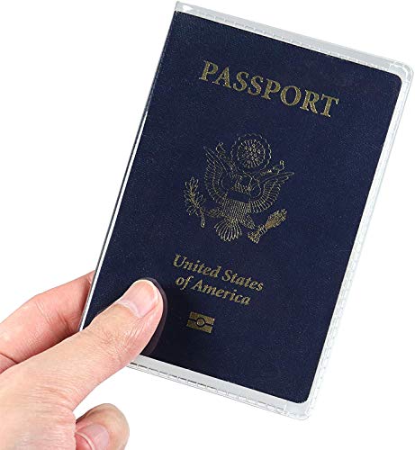 Image of Kraptick Polypropylene Passport Cover, Transparent & Waterproof Passport Cover, Passport Coverage Protector, Passport Covers With 2 Additional Pockets For Cards & Tickets (Transparent PWC) (PACK OF-4)