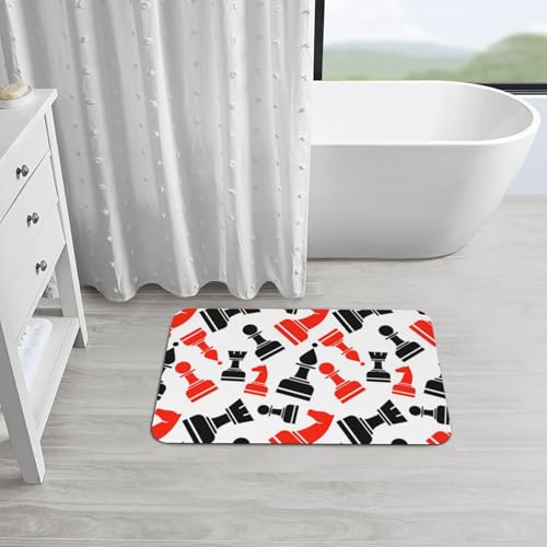 Tapis de bain diatomite absorbant antidérapant 50x80cm échecs - 6