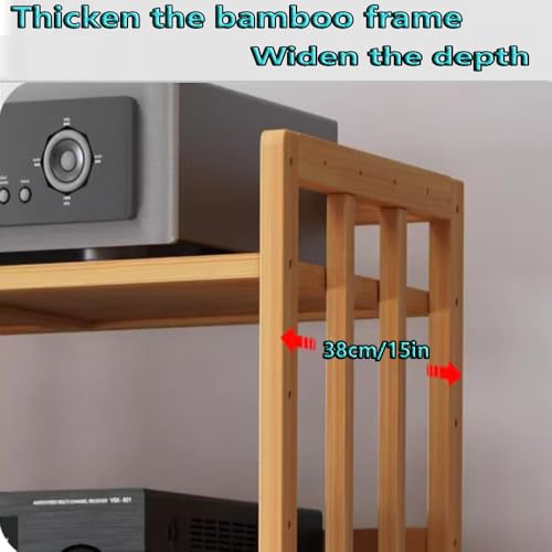 Support audio réglable à roulettes - Meuble de rangement multimédia mobile pour matériel audio et vidéo HiFi, support pour composants de cinéma maison, organiseur de système de divertissemen