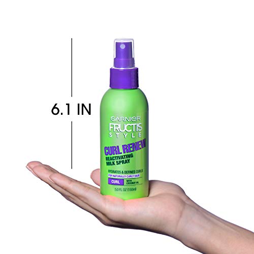 Garnier Fructis Style Curl Renew Reactivating Milk Spray For Curly Hair, 5 Ounce (Pack of 3) (Packaging May Vary)