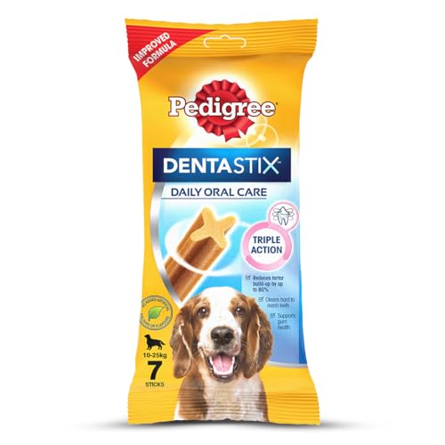 Image of Pedigree Dentastix Oral Care Dog Treat, Adult Medium Breed (10-25 kg), 180 g, Recommended by Vets, Supports Gum Health, Reduces Risk of Gum diseases