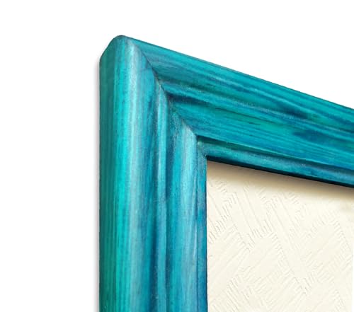 Image of 24 x 36 Wooden Photo Frames for Wall Decoration, 24 x 36 inch Pine Blue Wood Photo Frames for Loved Ones, Gifts, Photo Frame for Home Decor, Photos, Posters and Artworks (24 x 36 inch, Blue)