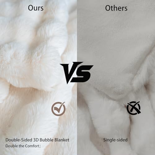 SpottedCozy Luxury Bubble Throw Blanket for Couch, Ultra Soft Faux Fur - image 8