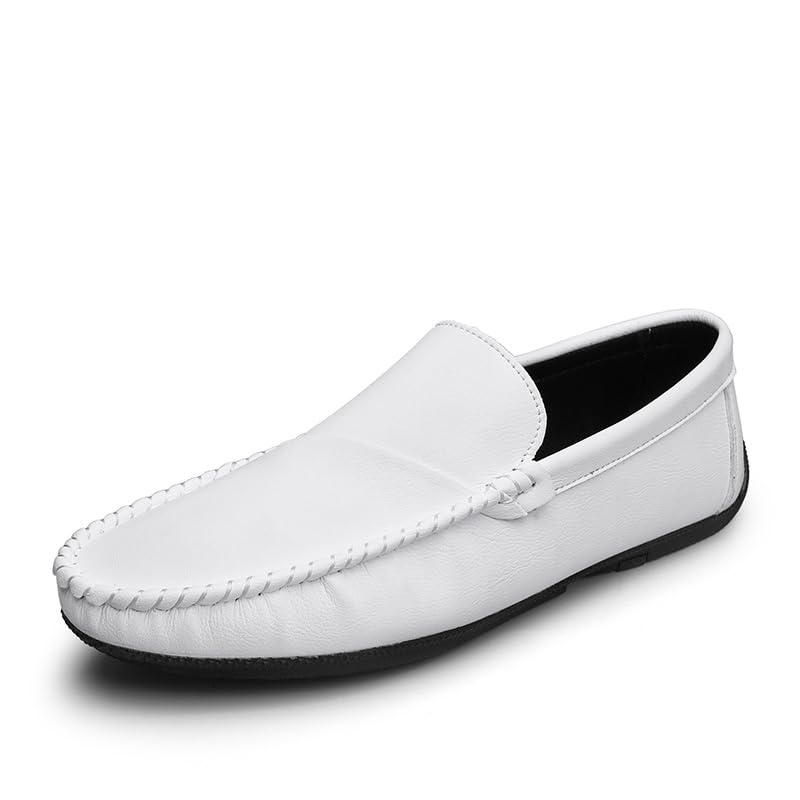 Men's Loafers Shoes Round Toe Solid Color Vegan Leather Loafer Shoes Resistant Comfortable Flexible Prom Outdoor Slip On2