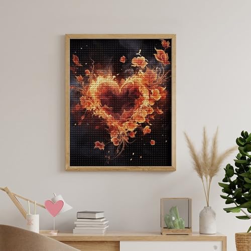 Kit peinture diamant fleurs de feu et cœur MNVTSKOP - 5