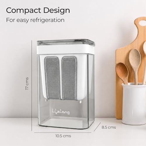 Image of Lifelong 1.1L Hung Curd Maker | Stainless Steel Mesh Filter with Clear Lid | Food Safe, BPA Free, Reusable Container | Multipurpose Greek Yogurt Strainer for Paneer, Cheese, & Sour Cream (White)