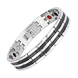 SXXGW Black Stainless Steel Bracelets Titanium Steel Bracelet for Men Bracelet for Women Adjustable(