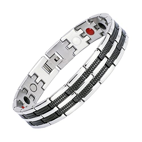 Sxxgw Black Stainless Steel Bracelets Titanium Steel Bracelet For Men Bracelet For Women Adjustable(Black) #TOP1
