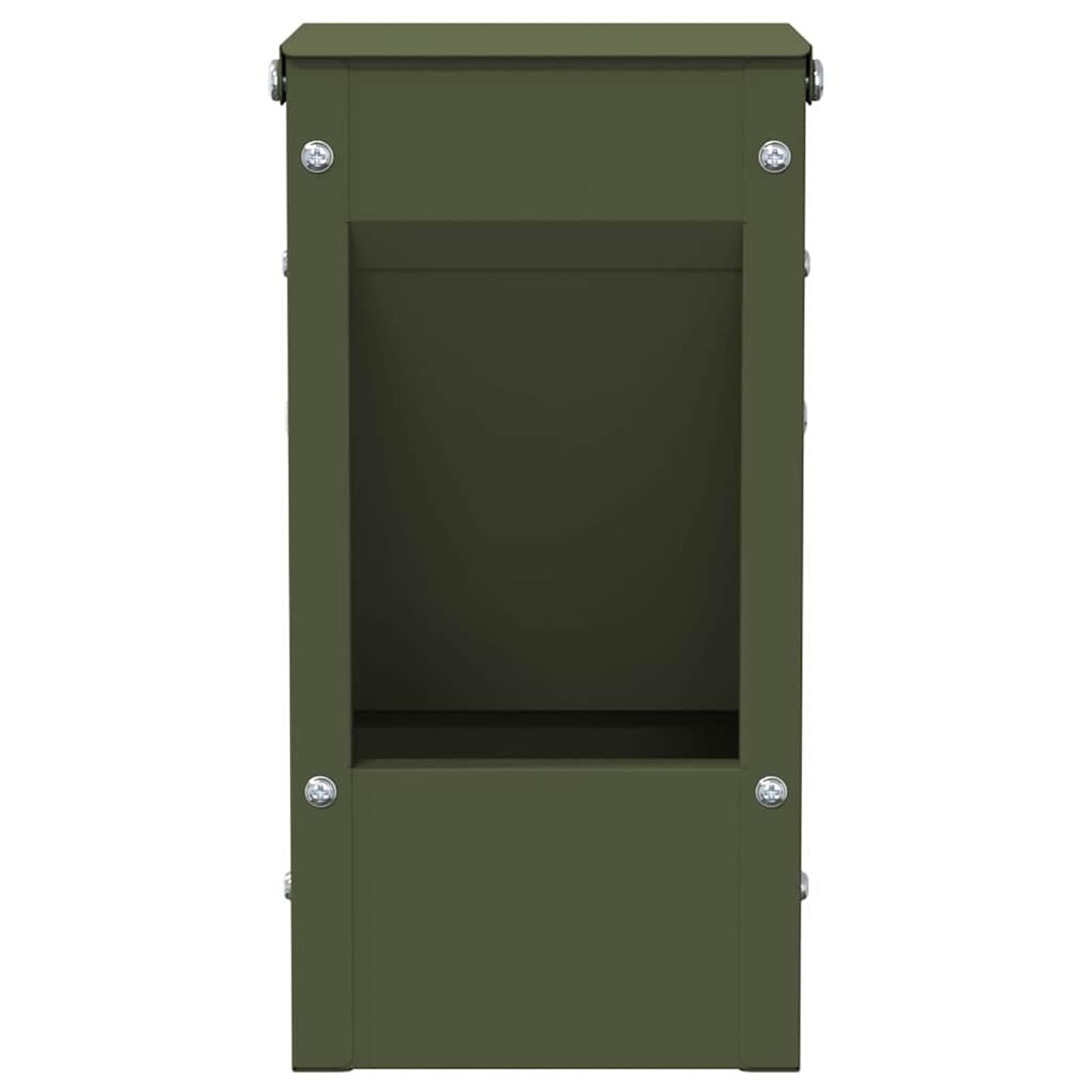 Mangiatoia per Conigli in Acciaio, Verde Oliva, 1.5kg, con Ganci, Resistente alle Intemperie, per Interno/Esterno, Design con Fori di Drenaggio